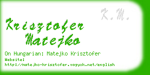 krisztofer matejko business card